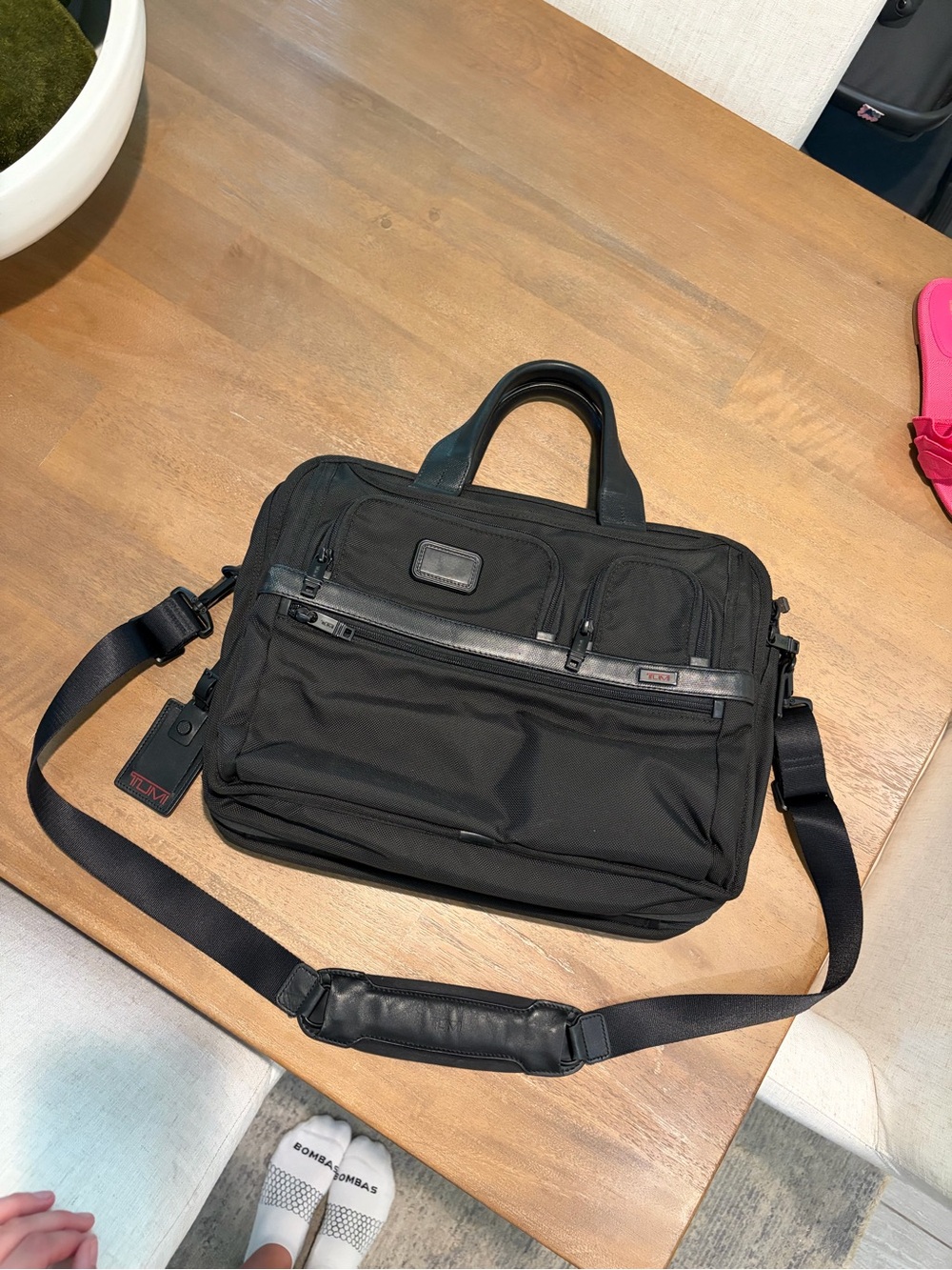 Tumi Black Nylon Laptop Briefcase with Shoulder Strap. Used. Bought for $695
